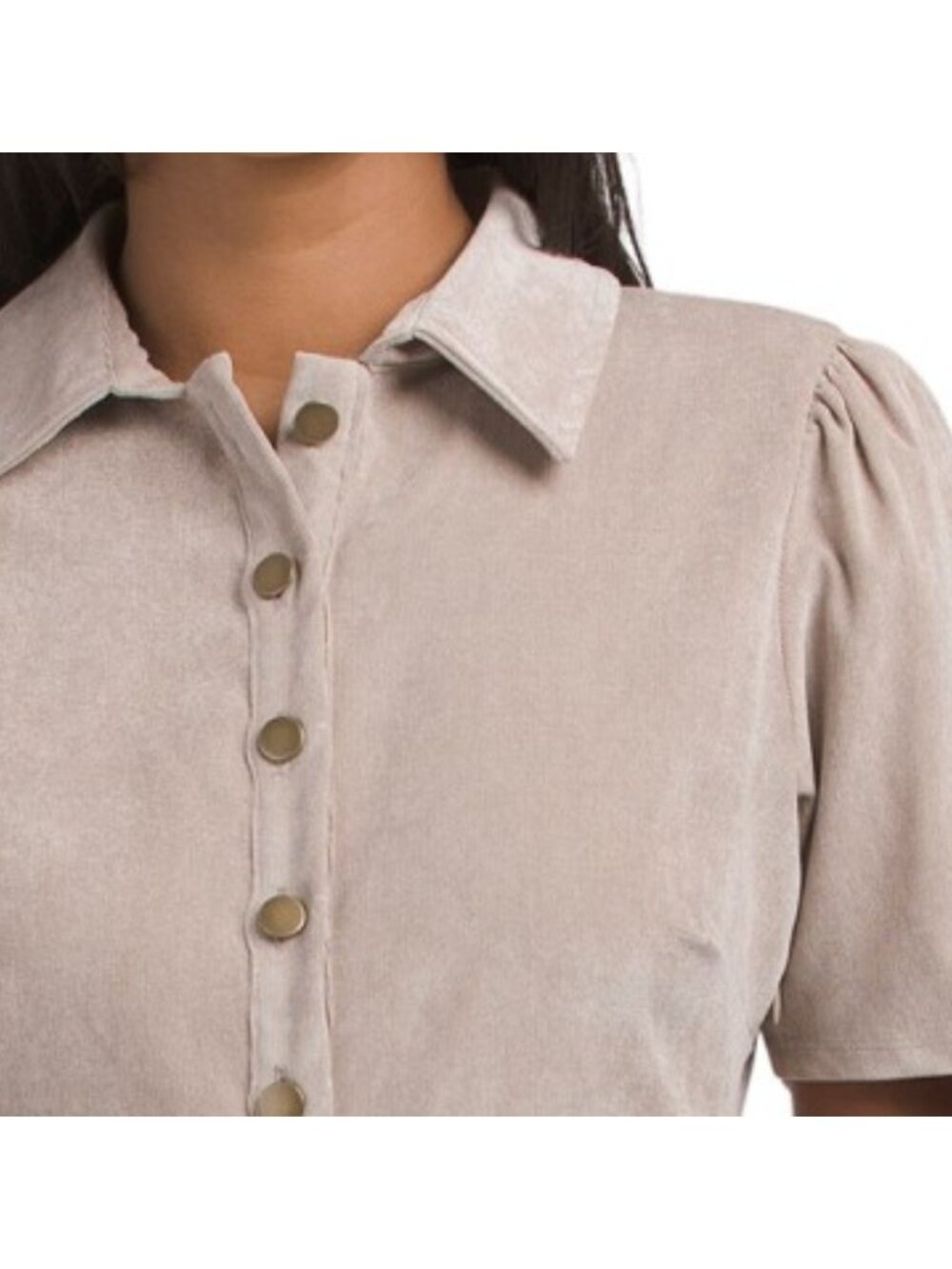 LONDON TIMES Corduroy Inset Waist Mini Dress - Picture 3 of 4